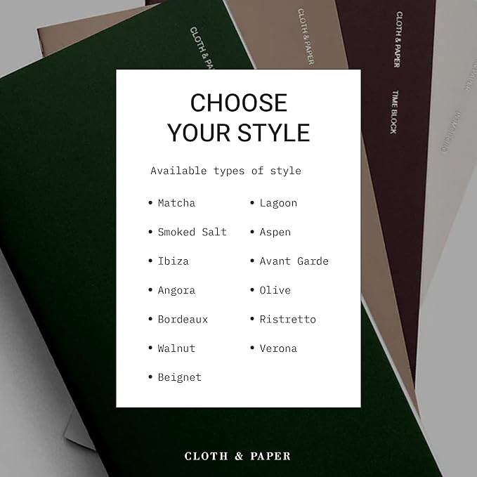 Cloth & Paper Travel Notebook | Undated Daily Planner – Verona | A5 Slim Daily - Image 6