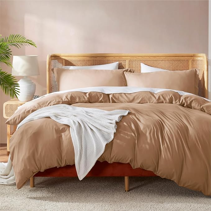 Nestl Mocha Brown Duvet Cover Queen Size by Nestl