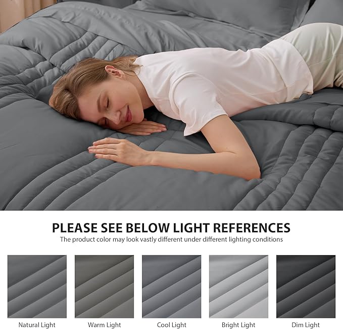 Queen Comforter Set Dark Grey - Image 7