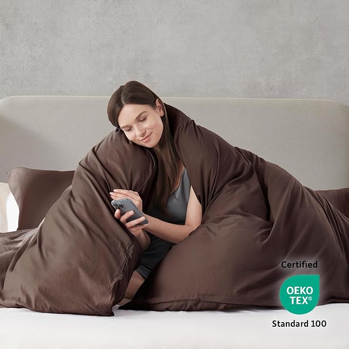 Nestl Chocolate Brown Duvet Cover King Size - Image 3
