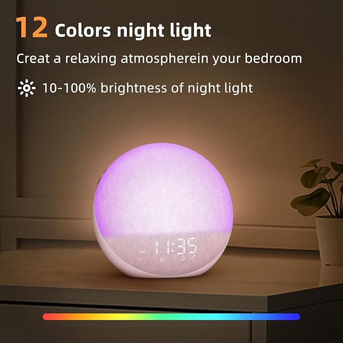 Odokee Sunrise Alarm Clock White Noise Machine: Natural Wake Up Light - Image 8
