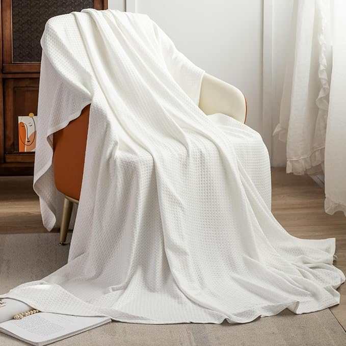 AmyHomie Cooling Waffle Blanket King Size, 100% Rayon Derived from Bamboo by AmyHomie