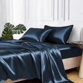 MR&HM Satin Bed Sheets with Elastic Corner Straps, King Size Sheets Set by MRHM