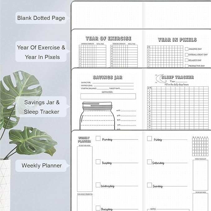 Dotted Journal Notebook with Premade Bullet Templates, Pre-made Dot Grid - Image 4