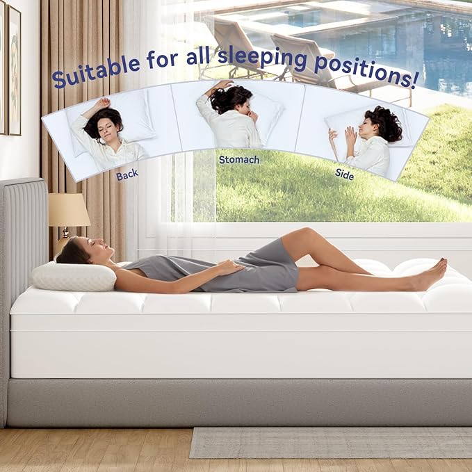 ELEMUSE Full Mattress Topper for Back Pain, Extra Thick Mattress Pad Cover - Image 5