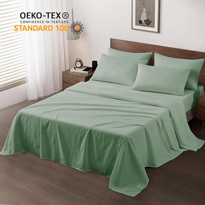 Maple&Stone Queen Flat Sheet 6 Pack, Premium Soft & Breathable, Brushed - Image 2