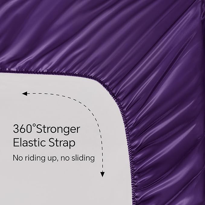BEDELITE Satin Fitted Sheet and Pillowcases Set, Luxury Soft Similar to Silk - Image 4