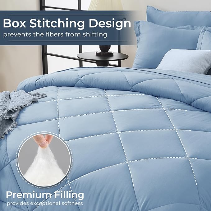 HEVUMYI Light Blue Full Comforter Set - Image 4