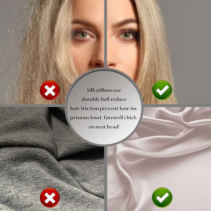 Silk Pillow Cases 2 Pack, Soft Breathable and Sliky Standard Size Pillow Cases - Image 5