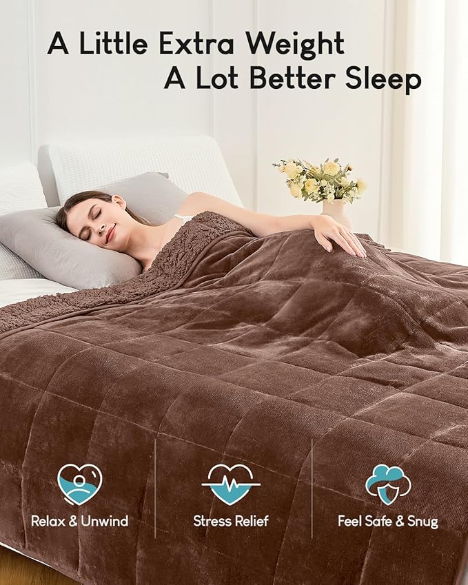 Cottonblue Weighted Blanket for Adults 15 lbs Queen Size 60x80 in, Cozy Flannel - Image 2