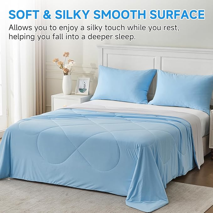 HOMFINE Cooling Comforter Japanese Double-Sided Cold Tech Fabric Cooling Blanket - Image 4