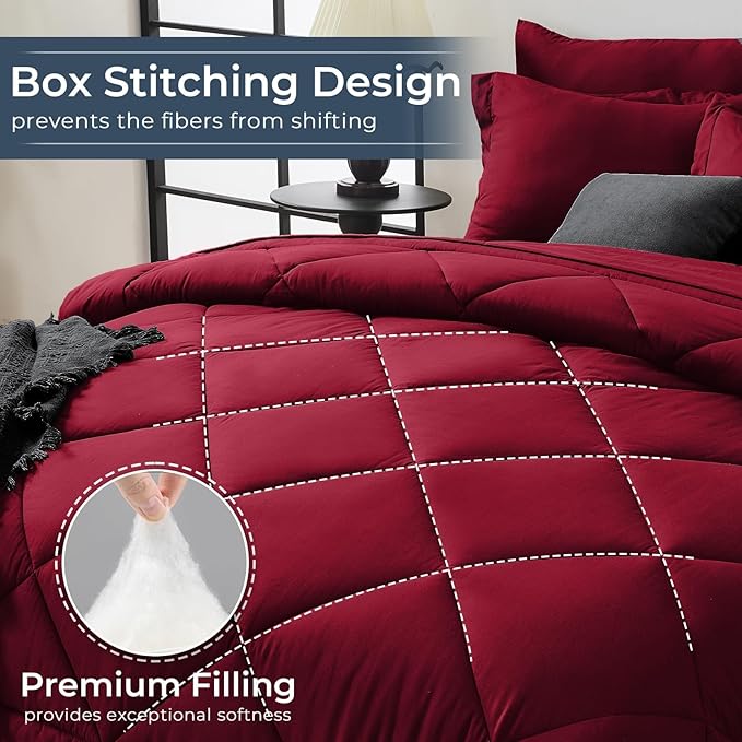 HEVUMYI Red Twin-XL Comforter Set - Image 4