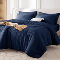 MUXHOMO 5 Pieces Twin XL Comforter Set, Seersucker Bed in a Bag Twin XL Size by MUXHOMO