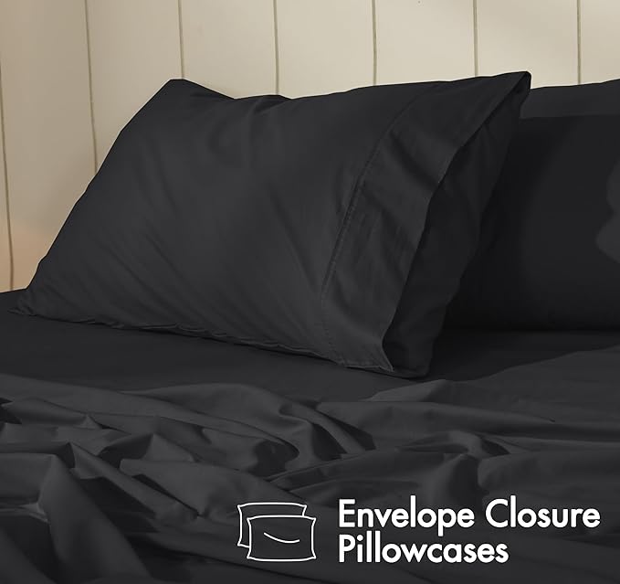 RUVANTI 100% Cotton Sheets – Split King Size Percale Bedding, Cooling & - Image 5