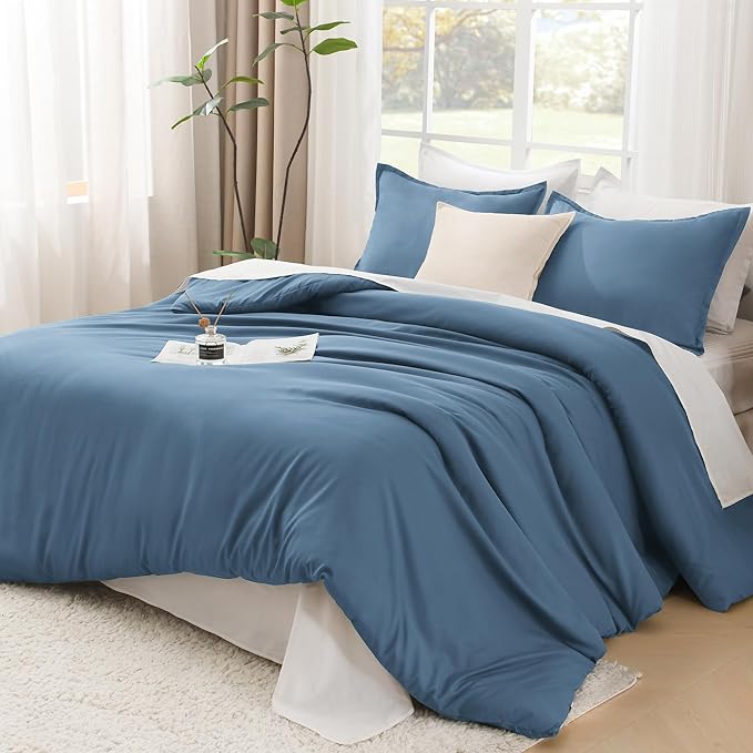 Litanika Comforters Full Size Ocean Blue, 3 Pieces Lightweight Solid Bedding by Litanika