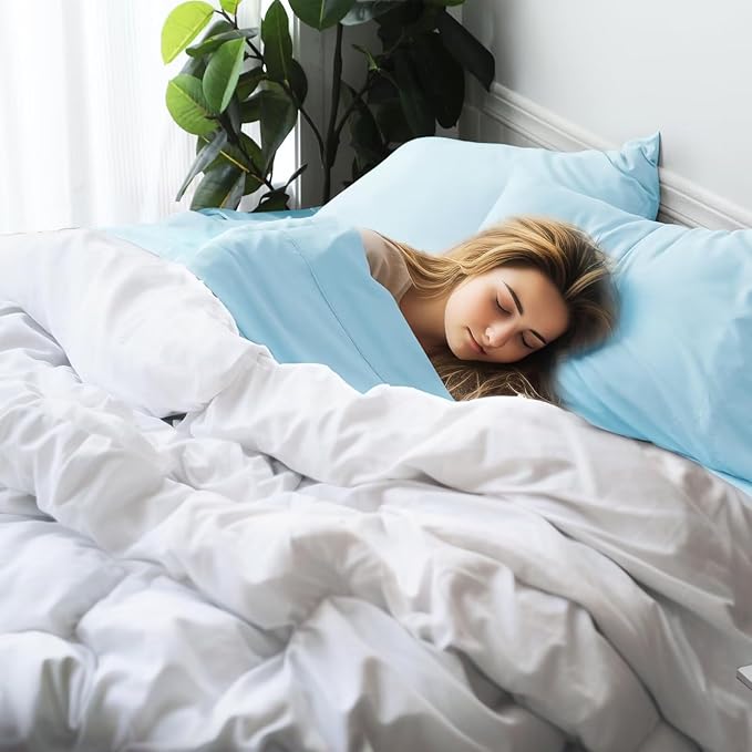 Bamboo Viscose Flat Sheets Only, 400 Thread Count Sateen Weave TwinXL Size Flat - Image 6
