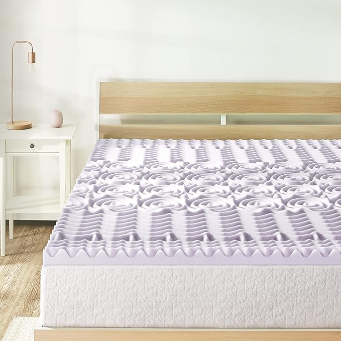 Mellow 2 Inch 5-Zone Memory Foam Mattress Topper, Soothing Lavender Infusion - Image 2