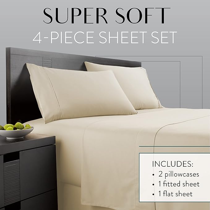 Danjor Linens Twin Bunk Bed Sheets w/ 2 Pillowcases, Lightweight Brushed - Image 2