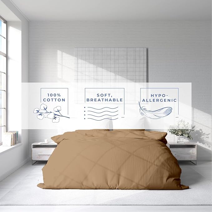 Kotton Culture 3 Pc Duvet Cover Queen Size/Full Size Set-100% Egyptian Cotton - Image 4