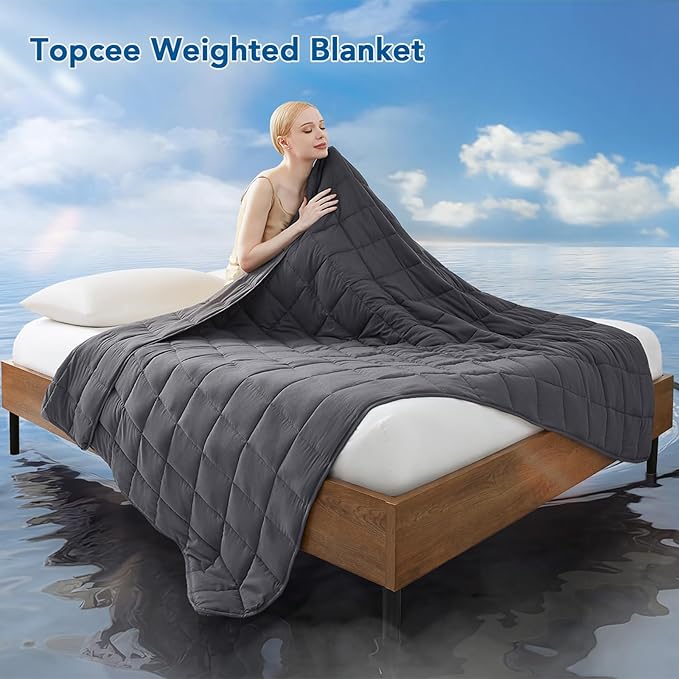 Topcee Weighted Blanket Soft Cooling Heavy Blanket Sleeping, Apply to 290-310 - Image 2