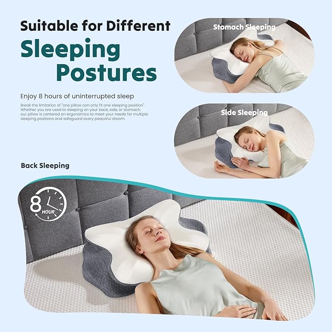 DUMOS Cervical Pillow for Neck and Shoulder, Contour Memory Foam Pillow - Image 7