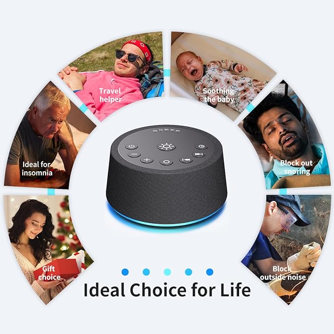 SoundLegend White Noise Sleep Sound Machines 30 Sounds 12 Colors Light 32-Level - Image 7