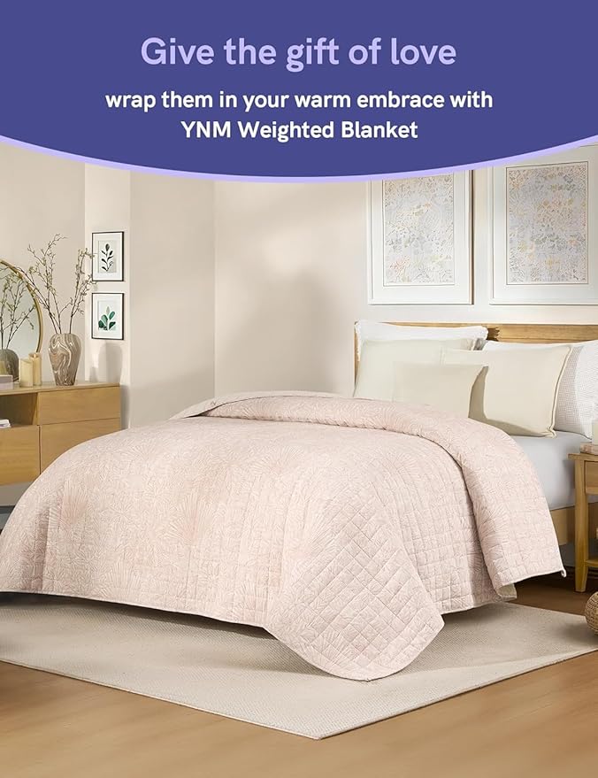 YnM 12lbs Weighted Blanket for Adults, Linen Heavy Bed Throw Blanket - Image 4