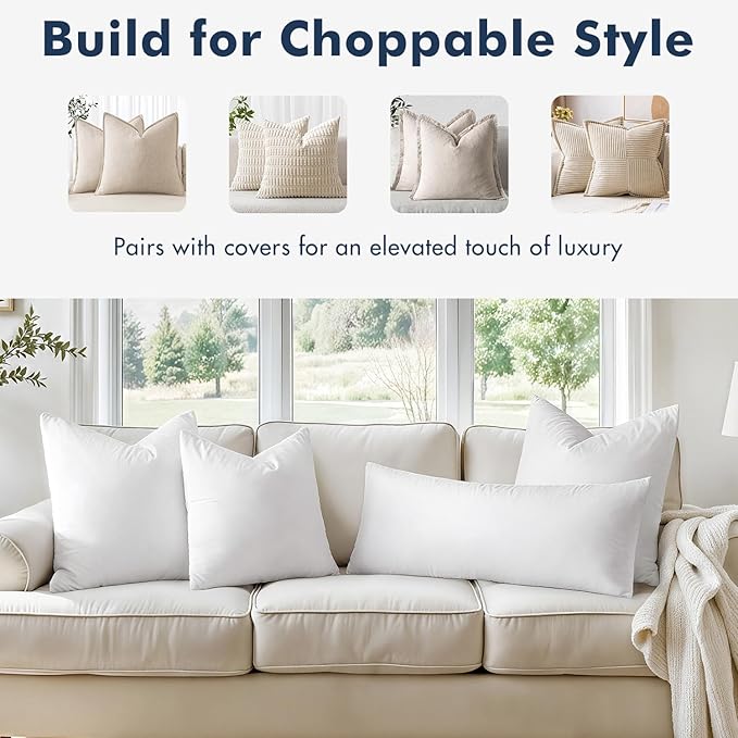 MIULEE 30x30 Pillow Inserts, Decorative Fluffy Throw Pillow Inserts Cotton - Image 4
