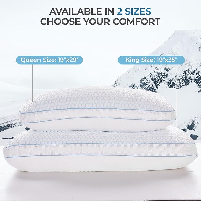 Sweetnight Cooling Pillows Queen Size Set of 2, Shredded Memory Foam Pillows 2 - Image 7