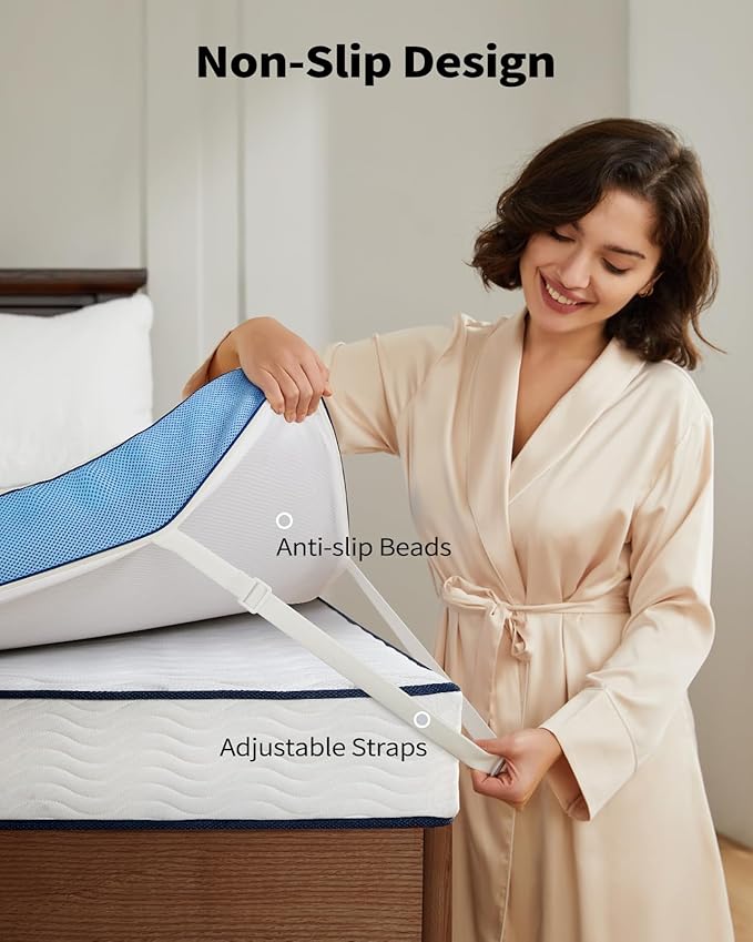 PERLECARE 3 Inch Firm Mattress Topper Twin XL, Cooling Gel-Infused & Bamboo - Image 5