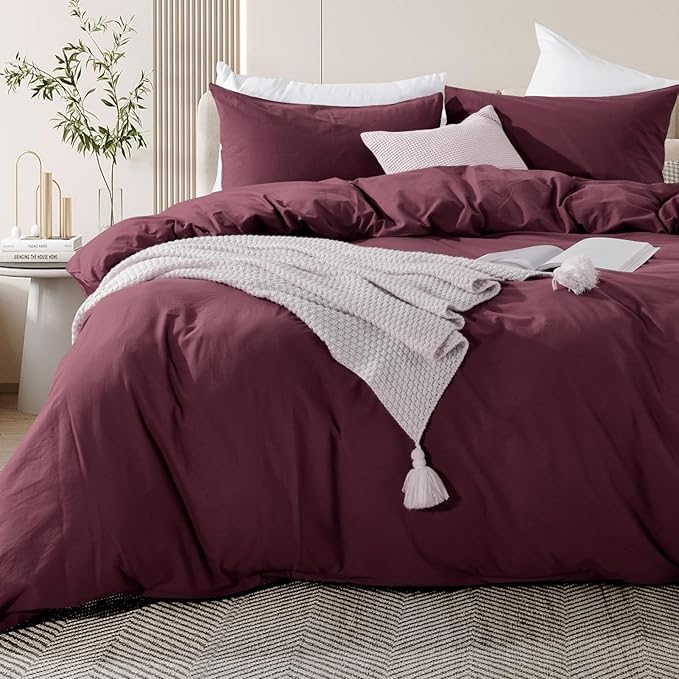 NEXHOME PRO Duvet Cover Set 100% Washed Cotton Oversized Queen 98"x98" - Image 4