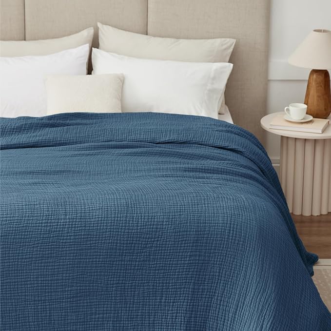 100% Cotton Muslin Blanket 50" x 60", Breathable and Lightweight Cotton Throw - Image 6