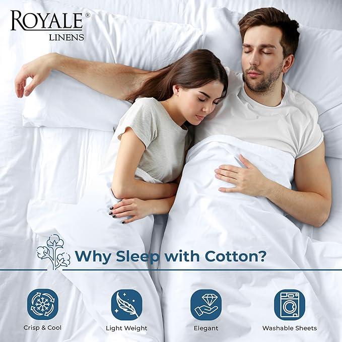 Royale Linen 100% Organic Cotton California King Flat Sheet Only - Image 3