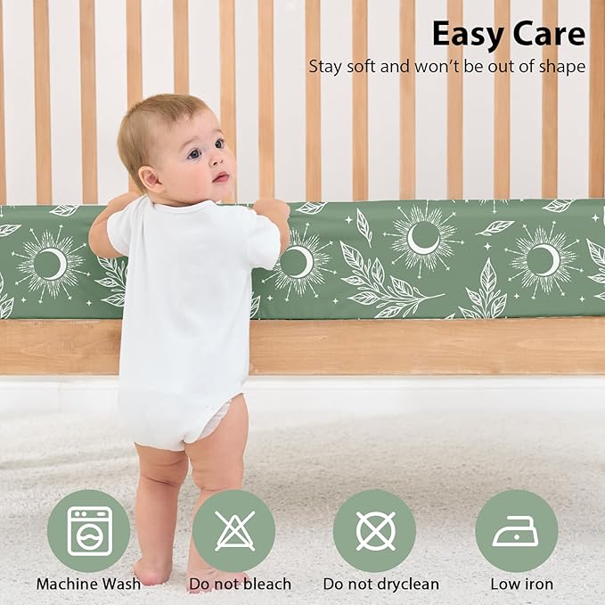 Baby Crib Sheets for Boys and Girls, 3 Pack Fitted Toddler Bed Sheets Neutral - Image 7