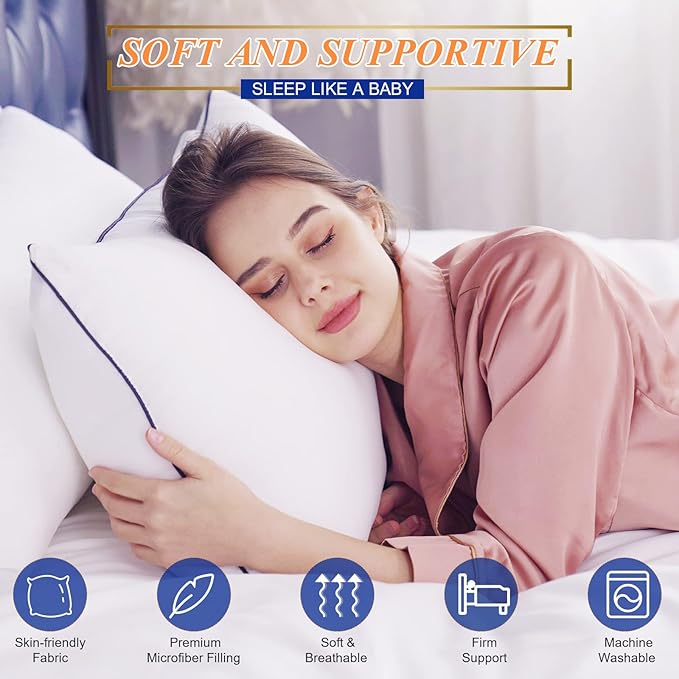 MZOIMZO Bed Pillows for Sleeping- Medium Soft, Queen Size Set of 2, Cooling - Image 2