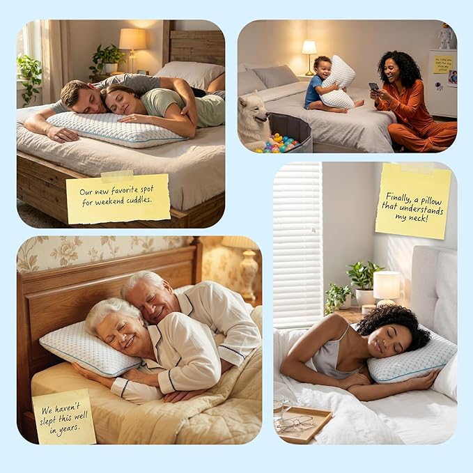 Stomach Sleeping Pillow for Back & Stomach Sleeper, Flat Soft Pillows for - Image 7