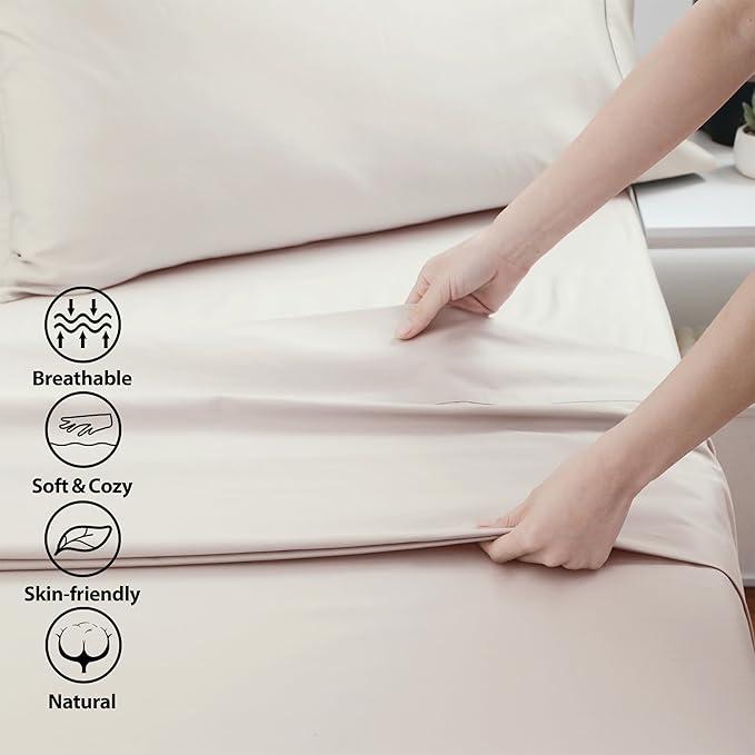 Cotton Twin Flat Sheet Only, 600 Thread Count 100% Egyptian Cotton Top Sheet - Image 3