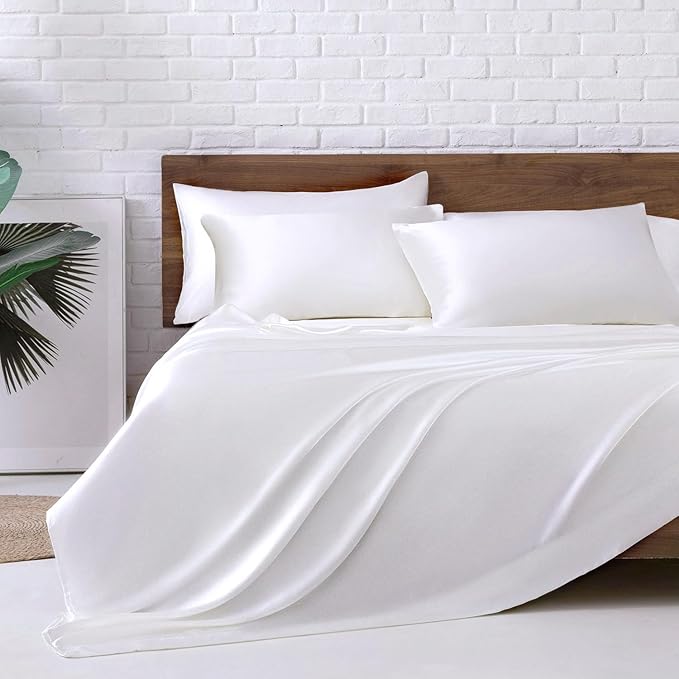MR&HM Satin Bed Sheets, King Size Sheets Set by MRHM