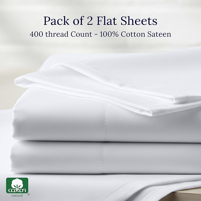 California Design Den 2 Pack California King Flat Sheets Only - Image 5