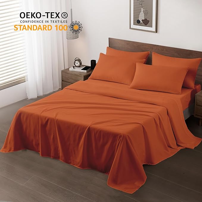 Maple&Stone Queen Flat Sheet 6 Pack, Premium Soft & Breathable, Brushed - Image 2