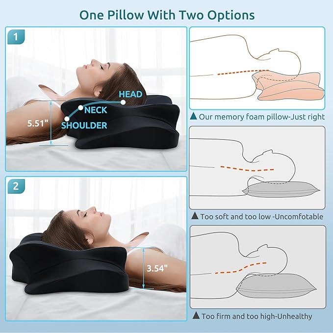 DONAMA Cervical Pillow for Neck and Shoulder Pain Relief, Cooling Contour - Image 3