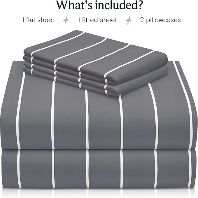 LuxClub 4 PC Cal King Size Sheet Set Bed Sheets, Breathable Luxury, Deep - Image 2