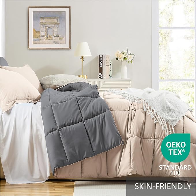 Homelike Moment King Size Comforter Set Beige, Comforter King Size Bed Set - Image 3