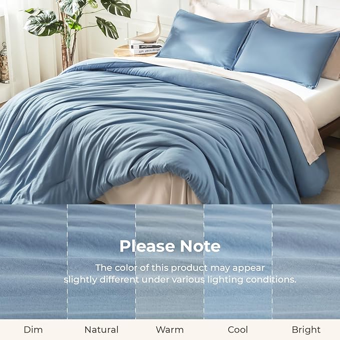 Litanika Oversized King Comforter Set Grayish Blue Super King Plus Size - Image 8