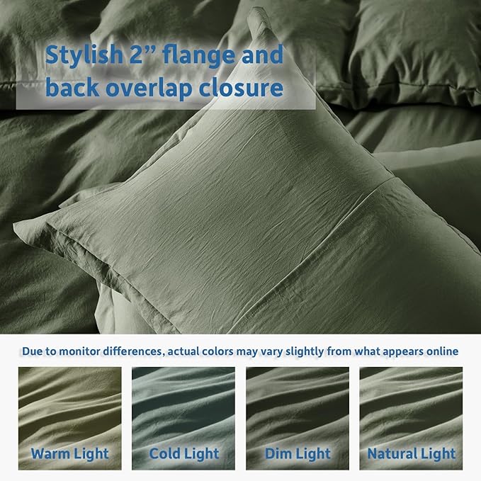 Nestl Olive Green California King Duvet Cover Sets - Image 8