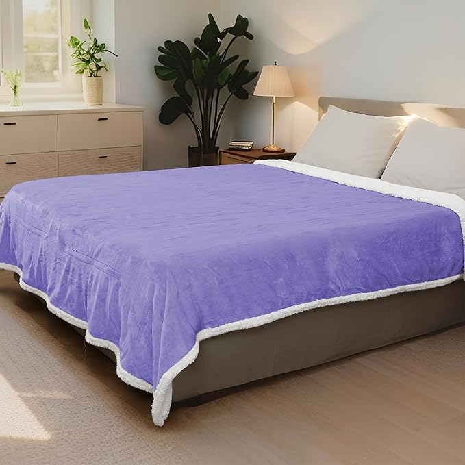 LaffyLo Heated Throw Blanket 50 x 60, Fast Heating Electric Blanket, Dual-Sided - Image 6