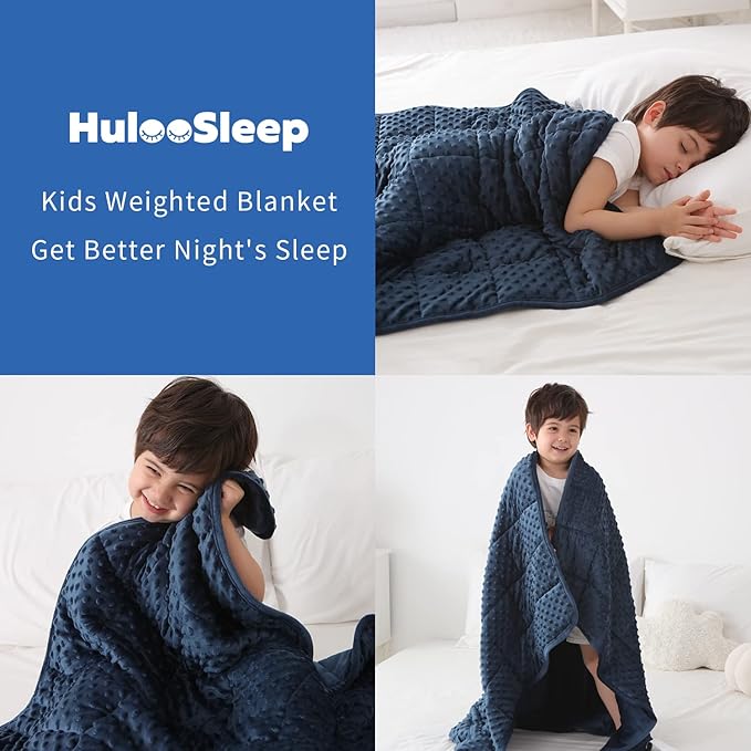 Huloo Sleep Kids Weighted Blanket Twin 7lbs Breathable Soft Minky Weighted - Image 5