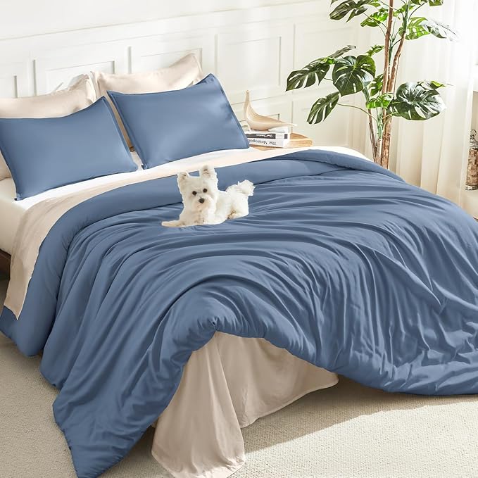 Litanika Haze Blue Twin/Twin XL Comforter Set, 2 Pieces Lightweight Solid by Litanika