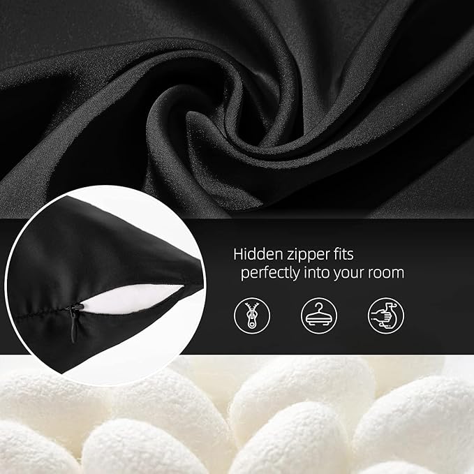 Silk Pillow Cases 2 Pack Mulberry Silk Pillowcases Soft Breathable Both Sided - Image 6