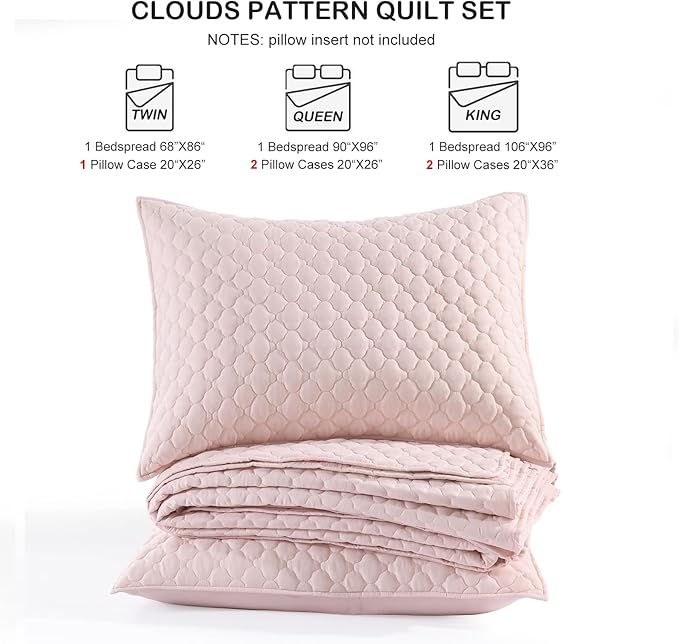 HORIMOTE HOME Quilt Queen Size Light Pink, Lightweight Quilts - Image 7